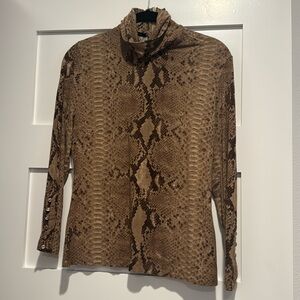 Beautiful Carlisle snakeskin turtle neck. Viscose blend size medium